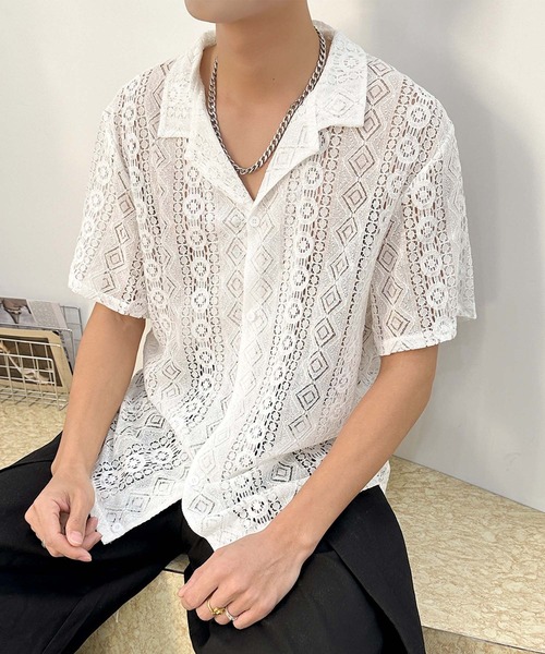 aimoha(アイモハ)の「【aimoha neo】Ethereal Knit Shirt (SS)(シャツ/ブラウス・メンズ・ホワイト/ブラック・XX-LARGE/X-LARGE/LARGE/MEDIUM)」の13枚目の写真