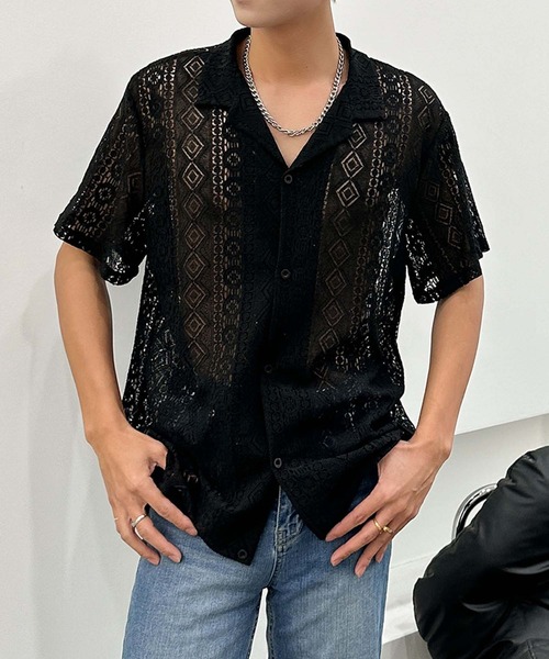aimoha(アイモハ)の「【aimoha neo】Ethereal Knit Shirt (SS)(シャツ/ブラウス・メンズ・ホワイト/ブラック・XX-LARGE/X-LARGE/LARGE/MEDIUM)」の12枚目の写真
