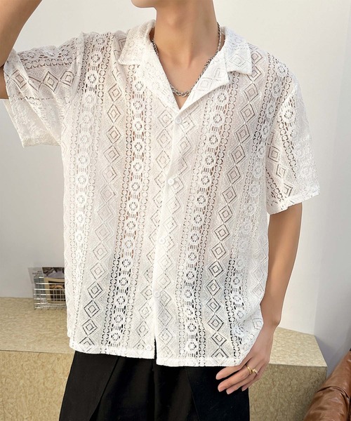 aimoha(アイモハ)の「【aimoha neo】Ethereal Knit Shirt (SS)(シャツ/ブラウス・メンズ・ホワイト/ブラック・XX-LARGE/X-LARGE/LARGE/MEDIUM)」の15枚目の写真