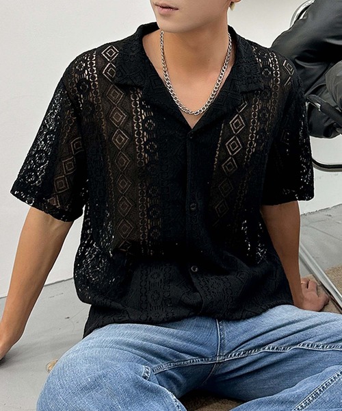 aimoha(アイモハ)の「【aimoha neo】Ethereal Knit Shirt (SS)(シャツ/ブラウス・メンズ・ホワイト/ブラック・XX-LARGE/X-LARGE/LARGE/MEDIUM)」の7枚目の写真