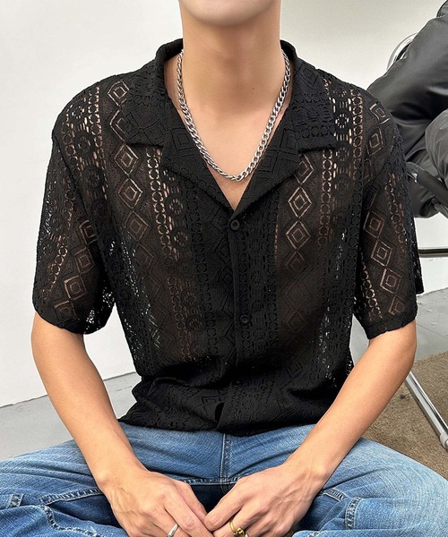 aimoha(アイモハ)の「【aimoha neo】Ethereal Knit Shirt (SS)(シャツ/ブラウス・メンズ・ホワイト/ブラック・XX-LARGE/X-LARGE/LARGE/MEDIUM)」の6枚目の写真