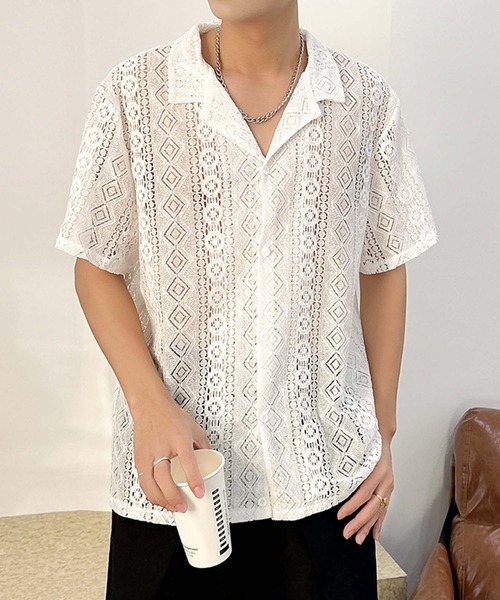 aimoha(アイモハ)の「【aimoha neo】Ethereal Knit Shirt (SS)(シャツ/ブラウス・メンズ・ホワイト/ブラック・XX-LARGE/X-LARGE/LARGE/MEDIUM)」の16枚目の写真