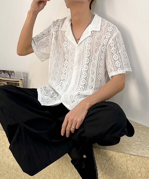aimoha(アイモハ)の「【aimoha neo】Ethereal Knit Shirt (SS)(シャツ/ブラウス・メンズ・ホワイト/ブラック・XX-LARGE/X-LARGE/LARGE/MEDIUM)」の17枚目の写真