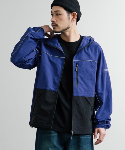 KRIFF MAYER（クリフメイヤー）の「KRIFF MAYER クリフメイヤー CLEANNESS クリーネス 撥水 防汚 配色切替フードジャケット マウンテンパーカー 2437800（ナイロンジャケット・メンズ・ブルー/マルチ/グレー・M/L/XL）」の9枚目の写真