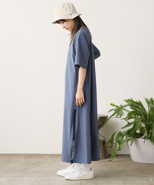 THOUSAND MILE(サウザンドマイル)の「THOUSAND MILE/サウザンドマイル SHORT SLEEVE OP Tシャツワンピース(ワンピース・レディース・チャコール/ブルー/ブラック・FREE)」の13枚目の写真