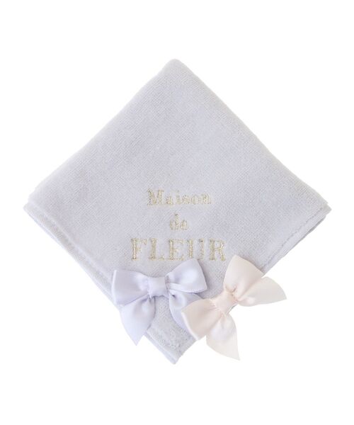 Maison de FLEUR（メゾンドフルール）の「バイカラーリボンタオルハンカチ（ハンカチ/ハンドタオル・レディース・ライトピンク/ライラック/ブルー・FREE）」の6枚目の写真
