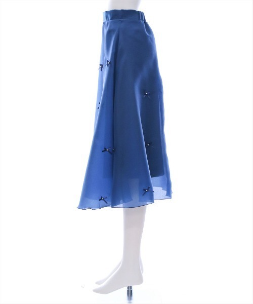 CLEAR BASIC（クリアベーシック）の「【低身長サイズ有】リボン付きチュールフレアスカート[大人 ガーリー バレエコア 骨格ウェーブ]≪SS新作≫（スカート・レディース・アイボリー/ネイビー/グレー・F/XS）」の7枚目の写真