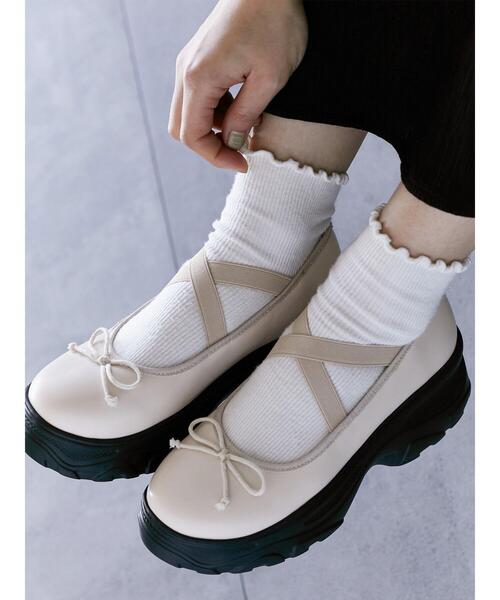 ehka sopo（エヘカソポ）の「バレエスニーカー（スニーカー・レディース・ブラック/キナリ・S/M/L）」の22枚目の写真