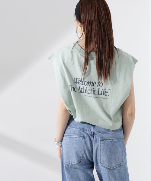 Russell Athletic(ラッセルアスレティック)の「RUSSELL ATHLETIC/別注 Jersey Sleeveless Graphic T(Tシャツ/カットソー・レディース・ミント/スミクロ/ホワイト・FREE)」の11枚目の写真