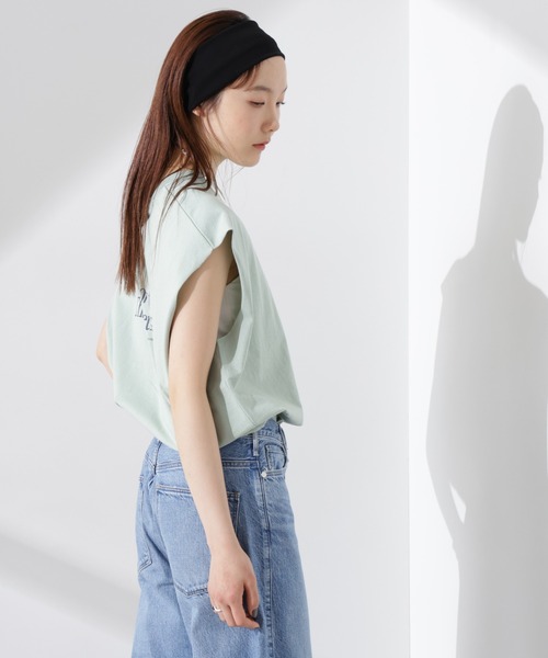 Russell Athletic(ラッセルアスレティック)の「RUSSELL ATHLETIC/別注 Jersey Sleeveless Graphic T(Tシャツ/カットソー・レディース・ミント/スミクロ/ホワイト・FREE)」の12枚目の写真