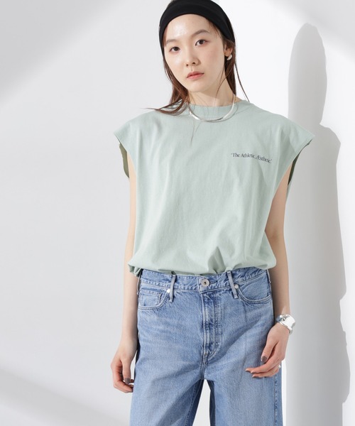 Russell Athletic(ラッセルアスレティック)の「RUSSELL ATHLETIC/別注 Jersey Sleeveless Graphic T(Tシャツ/カットソー・レディース・ミント/スミクロ/ホワイト・FREE)」の13枚目の写真