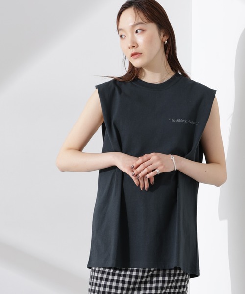Russell Athletic(ラッセルアスレティック)の「RUSSELL ATHLETIC/別注 Jersey Sleeveless Graphic T(Tシャツ/カットソー・レディース・ミント/スミクロ/ホワイト・FREE)」の18枚目の写真