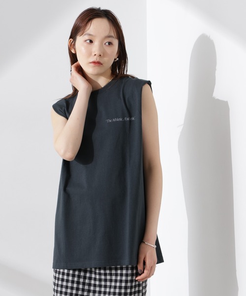 Russell Athletic(ラッセルアスレティック)の「RUSSELL ATHLETIC/別注 Jersey Sleeveless Graphic T(Tシャツ/カットソー・レディース・ミント/スミクロ/ホワイト・FREE)」の19枚目の写真