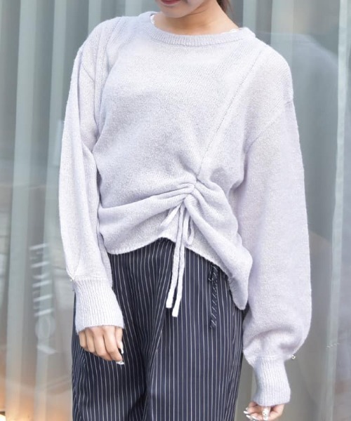 axes femme（アクシーズファム）の「ドロストシアーニット（ニット/セーター・レディース・ホワイト/グレー/ラベンダー・FREE）」の3枚目の写真