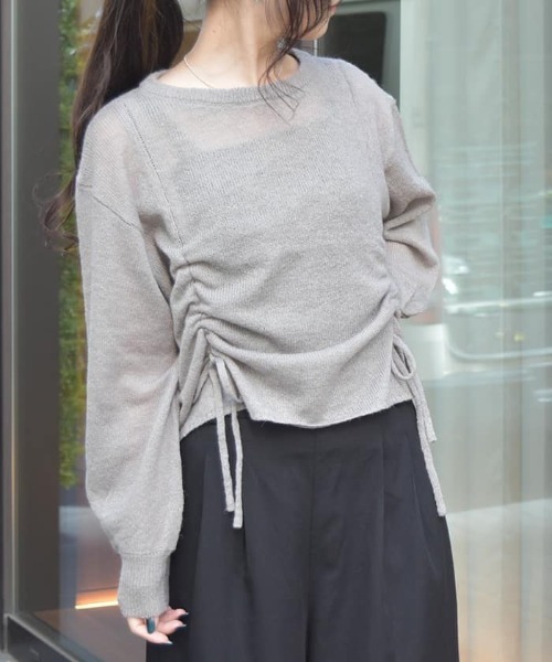 axes femme（アクシーズファム）の「ドロストシアーニット（ニット/セーター・レディース・ホワイト/グレー/ラベンダー・FREE）」の2枚目の写真