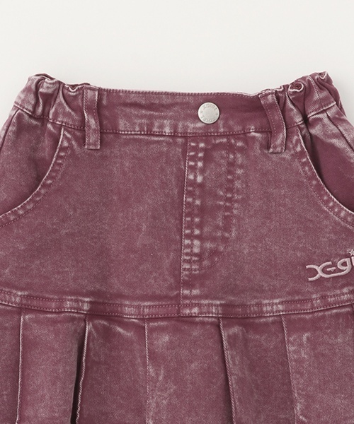 X-girl Stages（エックスガールステージス）の「ハートポケットデニムプリーツスカート（デニムスカート・キッズ・ブルー/ピンク・140cm/90cm/100cm/130cm/110cm/120cm）」の8枚目の写真