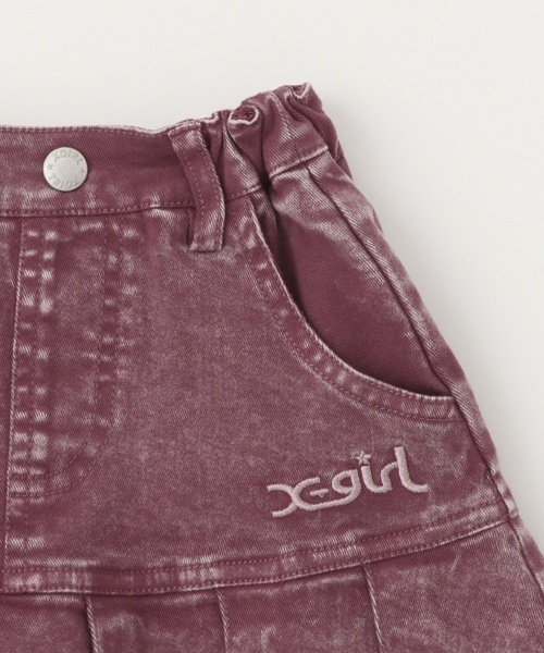 X-girl Stages（エックスガールステージス）の「ハートポケットデニムプリーツスカート（デニムスカート・キッズ・ブルー/ピンク・140cm/90cm/100cm/130cm/110cm/120cm）」の10枚目の写真