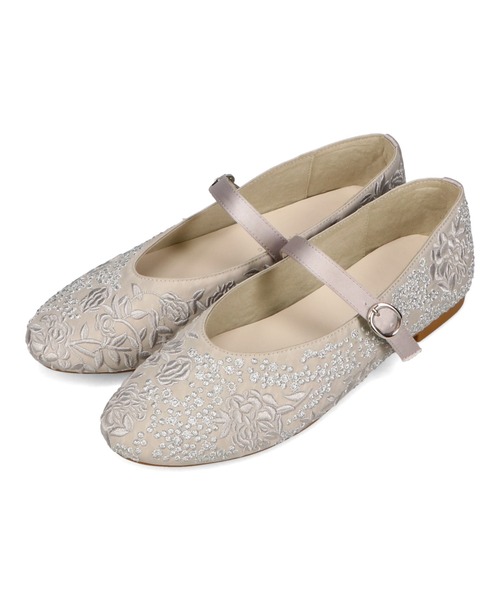 WA ORiental TRaffic（ダブルエーオリエンタルトラフィック）の「フラワー刺繍メリージェーンパンプス/52119（パンプス・レディース・グレー/オレンジ・34/35/36/37/38/39/40/41/42）」の3枚目の写真