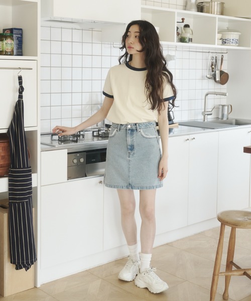 REMOON（リムーン）の「レース付きデニムミニスカート（スカート・レディース・ライトブルー・MEDIUM/SMALL）」の8枚目の写真