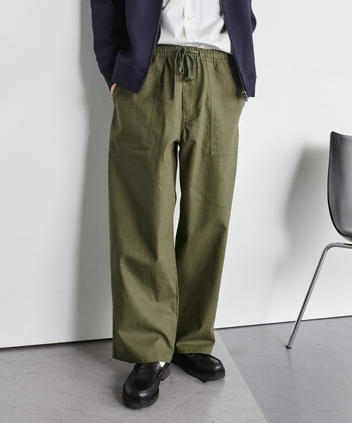 SHIPS.me(シップスミー)の「【ZOZO限定】SHIPS.me: 綿麻イージーベイカーパンツ(その他パンツ・メンズ・ブラウン/ブラック/オリーブ/アイボリー・XL-Short/L-Regular/L-Short/M-Regular/M-Short/S-Regular/S-Short/XS-Regular/XS-Short/XL-Regular)」の4枚目の写真
