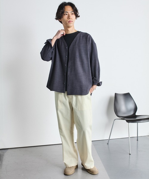SHIPS.me(シップスミー)の「【ZOZO限定】SHIPS.me: 綿麻イージーベイカーパンツ(その他パンツ・メンズ・ブラウン/ブラック/オリーブ/アイボリー・XL-Short/L-Regular/L-Short/M-Regular/M-Short/S-Regular/S-Short/XS-Regular/XS-Short/XL-Regular)」の5枚目の写真