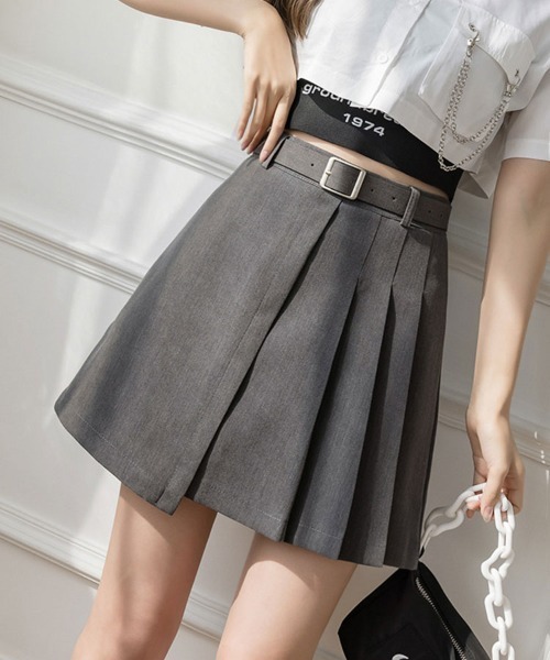 SallyLunn（サリーラン）の「【大人フェミニン】ボックスプリーツスカート（スカート・レディース・ブラック/グレー・MEDIUM/LARGE）」の2枚目の写真