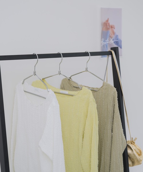 RU.TI.LE(ルチル)の「【RU.TI.LE】カットフリンジ楊柳プルオーバー(Tシャツ/カットソー・レディース・ホワイト/カーキ/イエロー・MEDIUM)」の21枚目の写真