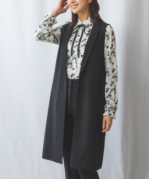 NARACAMICIE（ナラカミーチェ）の「【NARACAMICIE】トロピカルポリエステルジレ（その他アウター・レディース・ブラック・M）」の2枚目の写真