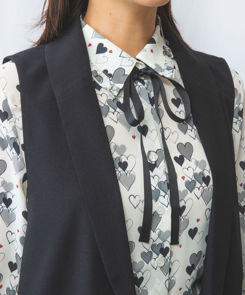 NARACAMICIE（ナラカミーチェ）の「【NARACAMICIE】トロピカルポリエステルジレ（その他アウター・レディース・ブラック・M）」の6枚目の写真