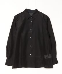 マルチサイズ ブラウス シャツ シースルーロングシャツ レディース シャツブラウス シースルー トップス 長袖 レディース 襟付き
