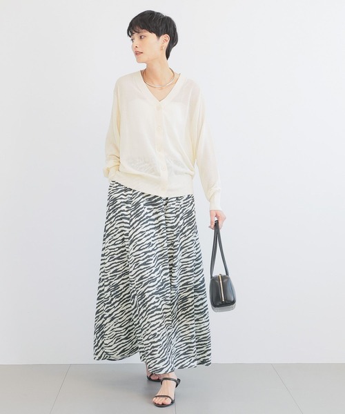 BARNYARDSTORM（バンヤードストーム）の「BARNYARDSTORM /　シアーライトＶネックカーディガン 【『BABALOG』チャンネルご紹介アイテム】（カーディガン/ボレロ・レディース・オレンジ/ブラウン/ホワイト・1/0）」の9枚目の写真