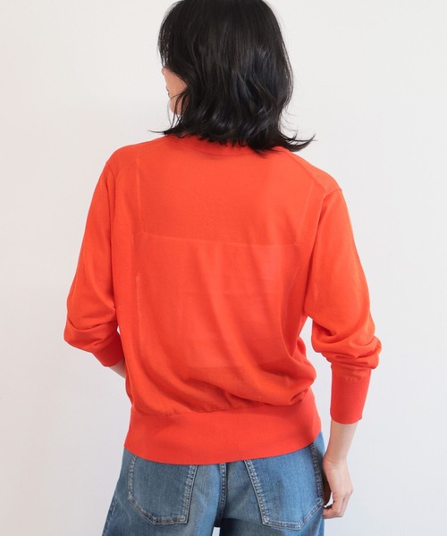 BARNYARDSTORM（バンヤードストーム）の「BARNYARDSTORM /　シアーライトＶネックカーディガン 【『BABALOG』チャンネルご紹介アイテム】（カーディガン/ボレロ・レディース・オレンジ/ブラウン/ホワイト・1/0）」の11枚目の写真