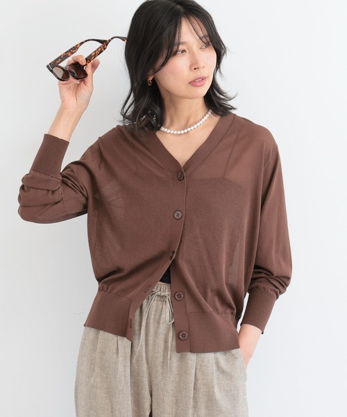 BARNYARDSTORM（バンヤードストーム）の「BARNYARDSTORM /　シアーライトＶネックカーディガン 【『BABALOG』チャンネルご紹介アイテム】（カーディガン/ボレロ・レディース・オレンジ/ブラウン/ホワイト・1/0）」の15枚目の写真