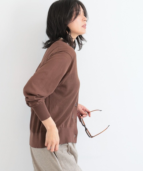 BARNYARDSTORM（バンヤードストーム）の「BARNYARDSTORM /　シアーライトＶネックカーディガン 【『BABALOG』チャンネルご紹介アイテム】（カーディガン/ボレロ・レディース・オレンジ/ブラウン/ホワイト・1/0）」の16枚目の写真