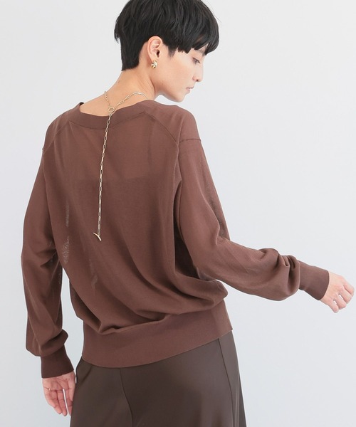 BARNYARDSTORM（バンヤードストーム）の「BARNYARDSTORM /　シアーライトＶネックカーディガン 【『BABALOG』チャンネルご紹介アイテム】（カーディガン/ボレロ・レディース・オレンジ/ブラウン/ホワイト・1/0）」の19枚目の写真