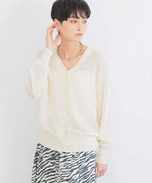 BARNYARDSTORM（バンヤードストーム）の「BARNYARDSTORM /　シアーライトＶネックカーディガン 【『BABALOG』チャンネルご紹介アイテム】（カーディガン/ボレロ・レディース・オレンジ/ブラウン/ホワイト・1/0）」の22枚目の写真