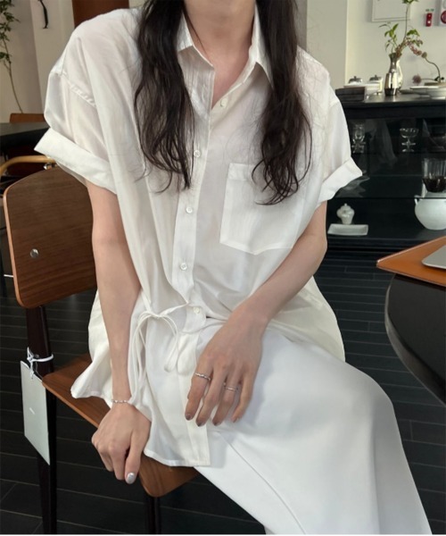 ブラウス シャツ 「on:nue」シャイニーシアーシャツ/2025 SS COLLECTION レディース on:nue】シャイニーシアーシャツ/2025 SS COLLECTION（シャツ