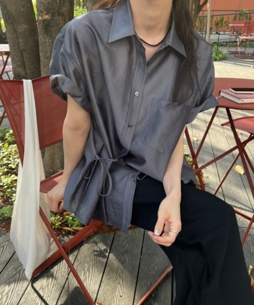 ブラウス シャツ 「on:nue」シャイニーシアーシャツ/2025 SS COLLECTION レディース on:nue】シャイニーシアーシャツ/2025 SS COLLECTION（シャツ