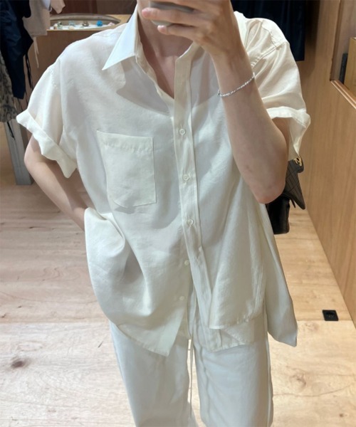 ブラウス シャツ 「on:nue」シャイニーシアーシャツ/2025 SS COLLECTION レディース on:nue】シャイニーシアーシャツ/2025 SS COLLECTION（シャツ