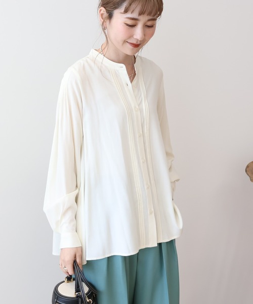 AMERICAN HOLIC(アメリカンホリック)の「サラックールタックブラウス(シャツ/ブラウス・レディース・アイボリー/ブラック/サックスブルー/ピンク・M/L)」の5枚目の写真