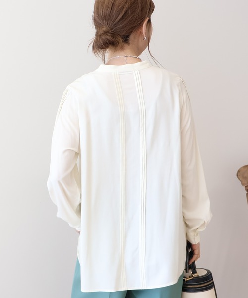 AMERICAN HOLIC(アメリカンホリック)の「サラックールタックブラウス(シャツ/ブラウス・レディース・アイボリー/ブラック/サックスブルー/ピンク・M/L)」の7枚目の写真