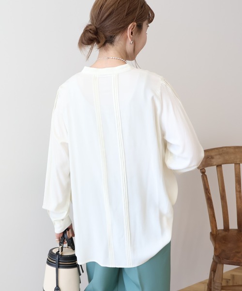 AMERICAN HOLIC(アメリカンホリック)の「サラックールタックブラウス(シャツ/ブラウス・レディース・アイボリー/ブラック/サックスブルー/ピンク・M/L)」の11枚目の写真