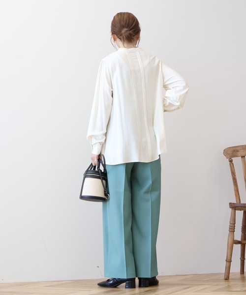 AMERICAN HOLIC(アメリカンホリック)の「サラックールタックブラウス(シャツ/ブラウス・レディース・アイボリー/ブラック/サックスブルー/ピンク・M/L)」の13枚目の写真