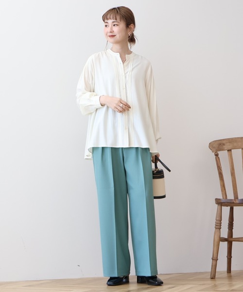 AMERICAN HOLIC(アメリカンホリック)の「サラックールタックブラウス(シャツ/ブラウス・レディース・アイボリー/ブラック/サックスブルー/ピンク・M/L)」の12枚目の写真