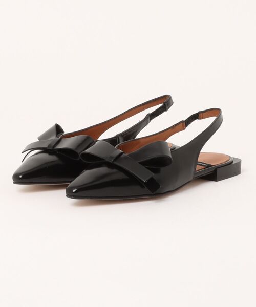 ANGEL ALARCON(アンヘルアラルコン)の「【ANGEL ALARCON】ポインテッドトウローヒールリボンパンプス(D51304)(パンプス・レディース・ブラック/ベージュ・36/37/38/39/35)」の2枚目の写真