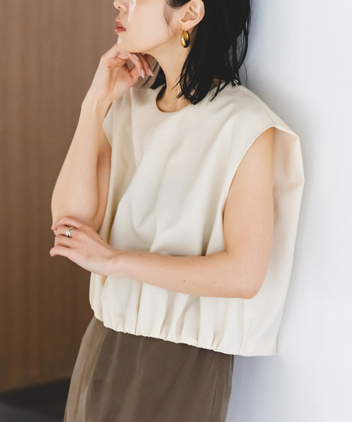 Noble（ノーブル）の「【洗える】エステルツイルショートレングスブラウス（シャツ/ブラウス・レディース・アイボリー/ネイビー/ベージュ系その他・FREE）」の22枚目の写真