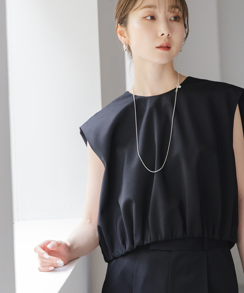 Noble（ノーブル）の「【洗える】エステルツイルショートレングスブラウス（シャツ/ブラウス・レディース・アイボリー/ネイビー/ベージュ系その他・FREE）」の14枚目の写真