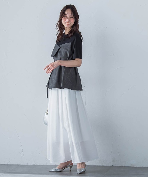 LAUTREAMONT(ロートレアモン)の「シアーフレアースカート≪洗濯機で洗える≫(スカート・レディース・ホワイト/ベージュ/チャコールグレー・9号/7号)」の12枚目の写真