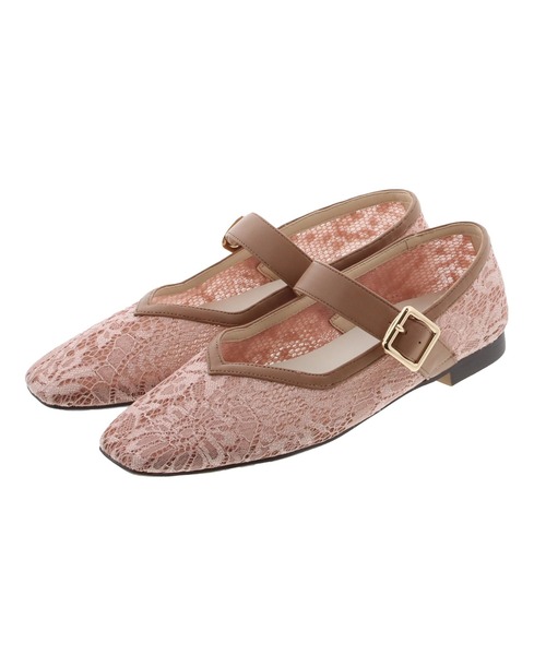 セール】フラワーシアーメッシュストラップパンプス(204-52082)JELLY