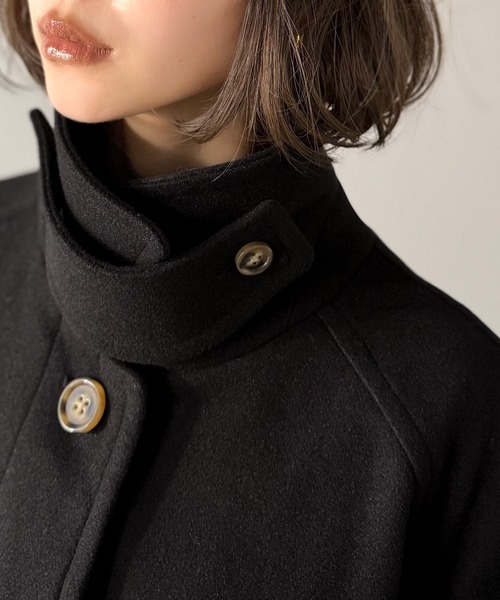 classicalelf（クラシカルエルフ）の「ぐっとエレガントに。でも、決めすぎない。ロング丈比翼ステンカラーコート オーバーサイズ（ステンカラーコート・レディース・チャコールグレー/ブラック/ブラウン・LARGE/MEDIUM/SMALL/X-LARGE）」の14枚目の写真